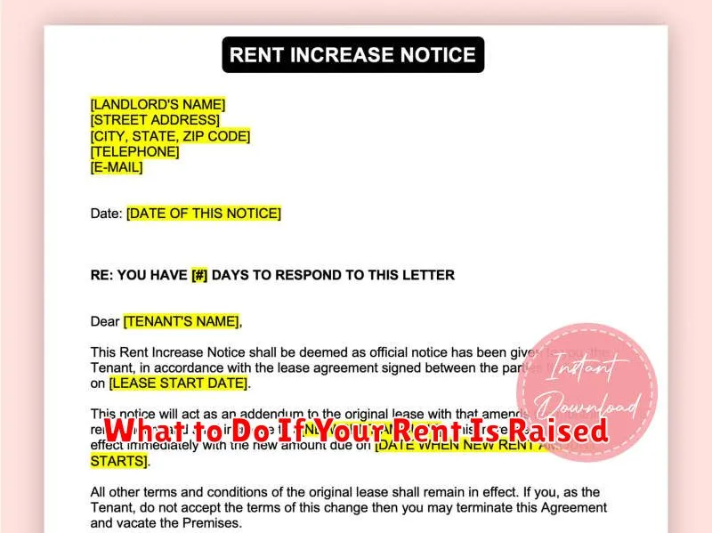What to Do If Your Rent Is Raised